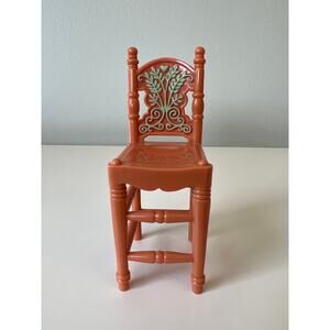 Loving Family Kitchen Island Tall Chairs Brown Dollhouse 2004 Fisher-Price